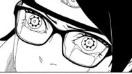 Sarada’s Mangekyo Sharingan (Image Credit: Shueisha)